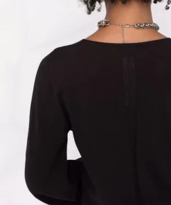 ( Nouvelle Collection ) Rick Owens Haut En Maille à Col V 09 BLACK -Rick Owens Soldes 17925518 37984624 600