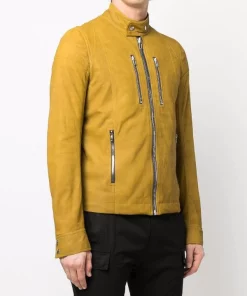 ( Nouvelle Collection ) Rick Owens 72 SULPHATE Veste En Cuir à Fermeture Zippée Homme -Rick Owens Soldes 17927052 37813742 600