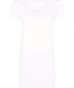 ( Nouvelle Collection ) Rick Owens T-shirt Mi-long En Coton Biologique 11 MILK