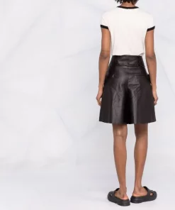 ( Nouvelle Collection ) Rick Owens 2109 NATURAL/BLACK T-shirt à Bords Contrastants Femme -Rick Owens Soldes 17929743 37822777 600