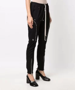 ( Nouvelle Collection ) Rick Owens 09 BLACK Pantalon Slim à Zips Femme -Rick Owens Soldes 17933201 38035576 600