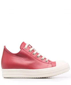 ( Nouvelle Collection ) Rick Owens Baskets Montantes à Lacets ROSSO