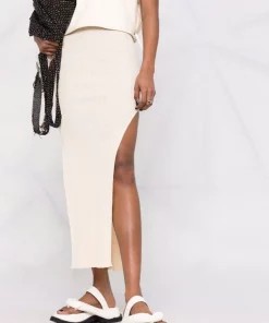 ( Nouvelle Collection ) Rick Owens Jupe Fendue à Taille Haute 21 NATURAL -Rick Owens Soldes 17938478 38321681 600