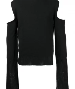Rick Owens Pull à Détails De Découpes 09 BLACK