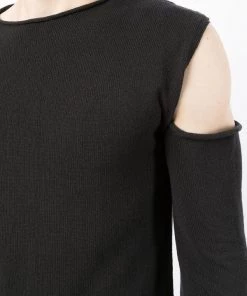 Rick Owens Pull à Détails De Découpes 09 BLACK -Rick Owens Soldes 17938635 37868586 600