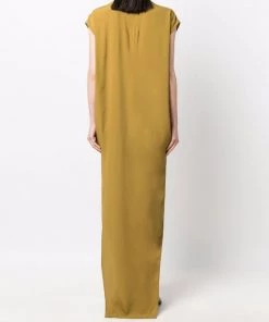 ( Nouvelle Collection ) Rick Owens Robe Longue Arrowhead à Col Plongeant 72 SULPHATE -Rick Owens Soldes 17945235 38048689 600