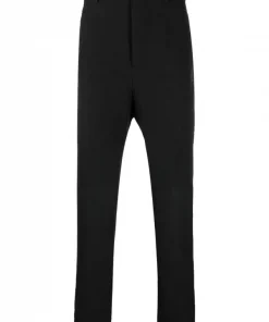 ( Nouvelle Collection ) Rick Owens Pantalon De Costume à Coupe Droite 09 BLACK