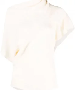 ( Nouvelle Collection ) Rick Owens 21 NATURAL Haut Asymétrique à Manches Courtes Femme