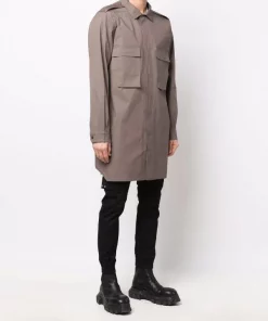( Nouvelle Collection ) Rick Owens Chemise Oversize à Coupe Longue Homme -Rick Owens Soldes 17947180 38039241 600
