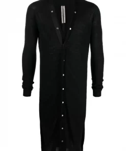 ( Nouvelle Collection ) Rick Owens Cardigan En Maille Fine 09 BLACK