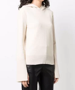 ( Nouvelle Collection ) Rick Owens 21 NATURAL Hoodie à Bords Nervurés Femme -Rick Owens Soldes 17951988 37914634 600