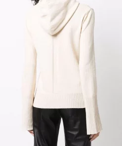 ( Nouvelle Collection ) Rick Owens 21 NATURAL Hoodie à Bords Nervurés Femme -Rick Owens Soldes 17951988 37914635 600