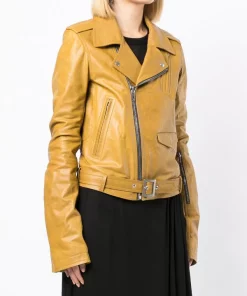 ( Nouvelle Collection ) Rick Owens Veste De Moto En Cuir GREEN -Rick Owens Soldes 17952674 38134362 600