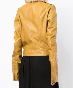 ( Nouvelle Collection ) Rick Owens Veste De Moto En Cuir GREEN -Rick Owens Soldes 17952674 38135613 600