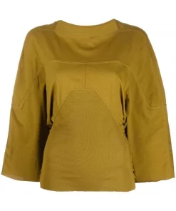 ( Nouvelle Collection ) Rick Owens Blouse à Manches Crop 72 SULPHATE