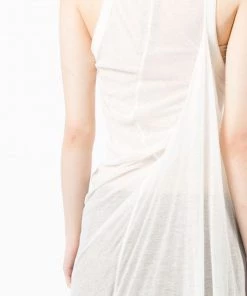 ( Nouvelle Collection ) Rick Owens WHITE Débardeur Anthem à Coupe Mi-longue Femme -Rick Owens Soldes 17953037 38135633 600