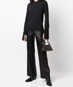 ( Nouvelle Collection ) Rick Owens Hoodie à Bords Nervurés 09 BLACK -Rick Owens Soldes 17953079 37920859 600