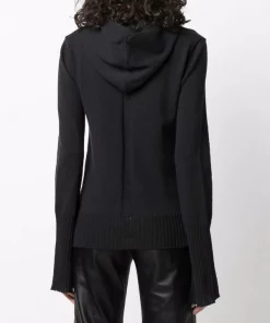 ( Nouvelle Collection ) Rick Owens Hoodie à Bords Nervurés 09 BLACK -Rick Owens Soldes 17953079 37921517 600