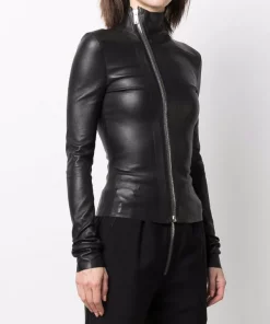 ( Nouvelle Collection ) Rick Owens Veste De Moto à Fermeture Asymétrique 09 BLACK -Rick Owens Soldes 17954389 38006908 600