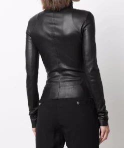( Nouvelle Collection ) Rick Owens Veste De Moto à Fermeture Asymétrique 09 BLACK -Rick Owens Soldes 17954389 38006921 600