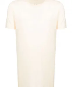 ( Nouvelle Collection ) Rick Owens Haut En Maille Fine à Manches Courtes NATURAL