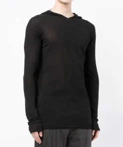 ( Nouvelle Collection ) Rick Owens Pull En Maille Fine à Capuche BLACK -Rick Owens Soldes 17956391 38329824 600