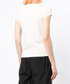 ( Nouvelle Collection ) Rick Owens 21 NATURAL T-shirt Cintré à Col Rond Femme -Rick Owens Soldes 17956896 38217865 600