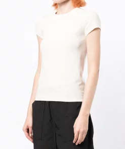 ( Nouvelle Collection ) Rick Owens 21 NATURAL T-shirt Cintré à Col Rond Femme -Rick Owens Soldes 17956896 38217866 600