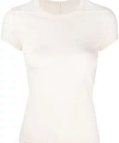 ( Nouvelle Collection ) Rick Owens 21 NATURAL T-shirt Cintré à Col Rond Femme