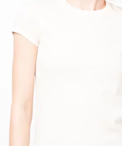 ( Nouvelle Collection ) Rick Owens 21 NATURAL T-shirt Cintré à Col Rond Femme -Rick Owens Soldes 17956896 38218082 600