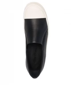 ( Nouvelle Collection ) Rick Owens 9111 BLACK/MILK/MILK Baskets Fogachine Boat Femme -Rick Owens Soldes 17956932 38503601 600