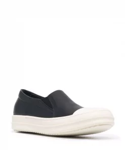 ( Nouvelle Collection ) Rick Owens 9111 BLACK/MILK/MILK Baskets Fogachine Boat Femme -Rick Owens Soldes 17956932 38503602 600