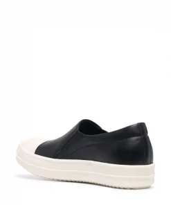 ( Nouvelle Collection ) Rick Owens 9111 BLACK/MILK/MILK Baskets Fogachine Boat Femme -Rick Owens Soldes 17956932 38504623 600
