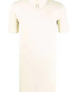 ( Nouvelle Collection ) Rick Owens T-shirt Long à Col Rond 32 VANILLA