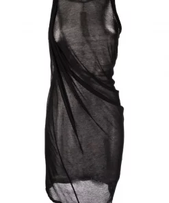 ( Nouvelle Collection ) Rick Owens Débardeur Anthem à Coupe Mi-longue BLACK