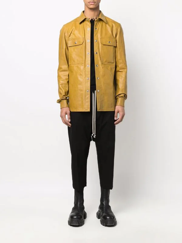 ( Nouvelle Collection ) Rick Owens Surchemise En Cuir 72 SULPHATE 4 ( Nouvelle Collection ) Rick Owens Surchemise En Cuir 72 SULPHATE – Image 2