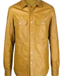 ( Nouvelle Collection ) Rick Owens Surchemise En Cuir 72 SULPHATE
