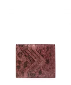 ( Nouvelle Collection ) Rick Owens 13 BURNT PINK Porte-cartes En Cuir à Effet Usé Homme