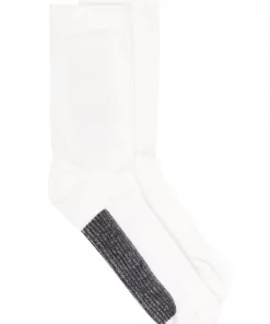 ( Nouvelle Collection ) Rick Owens 119 MILK / BLACK Chaussettes à Rayures Contrastantes Homme
