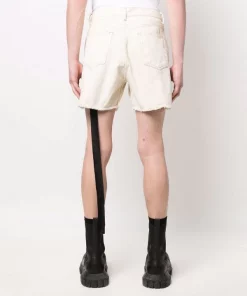 ( Nouvelle Collection ) Rick Owens 21 NATURAL Short En Jean à Bords Frangés Homme -Rick Owens Soldes 17958771 38315860 600