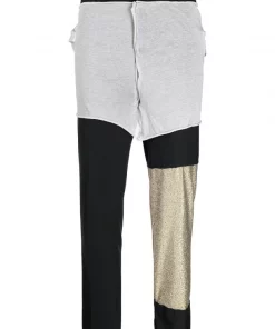 Rick Owens Pantalon De Jogging Droit à Design à Empiècements BLACK
