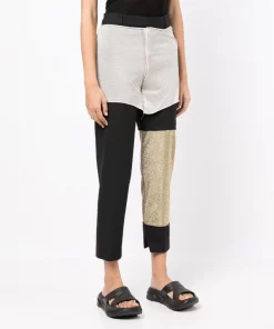 Rick Owens Pantalon De Jogging Droit à Design à Empiècements BLACK -Rick Owens Soldes 17958788 38632745 600