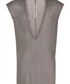 ( Nouvelle Collection ) Rick Owens 34 DUST T-shirt Transparent à Col V Profond Homme