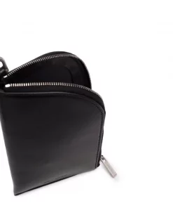 ( Nouvelle Collection ) Rick Owens Portefeuille En Cuir à Lanière Portée Autour Du Cou 09 BLACK -Rick Owens Soldes 17962627 38056620 600