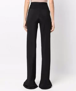 ( Nouvelle Collection ) Rick Owens 09 BLACK Pantalon évasé à Coupe Longue Femme -Rick Owens Soldes 17962951 38216348 600
