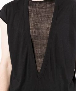 ( Nouvelle Collection ) Rick Owens T-shirt Dylan à Empiècement Transparent Homme -Rick Owens Soldes 17964152 38238606 600