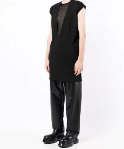 ( Nouvelle Collection ) Rick Owens T-shirt Dylan à Empiècement Transparent Homme -Rick Owens Soldes 17964152 38238608 600