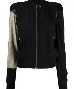 Rick Owens Veste Bomber à Design à Empiècements BLACK
