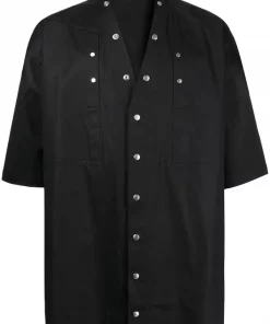 Rick Owens BLACK Chemise Faun à Col V Homme