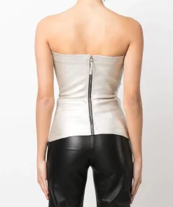 ( Nouvelle Collection ) Rick Owens Haut-bustier Fogachine à Effet Enduit 98 WARM SILVER -Rick Owens Soldes 17968554 38096702 600